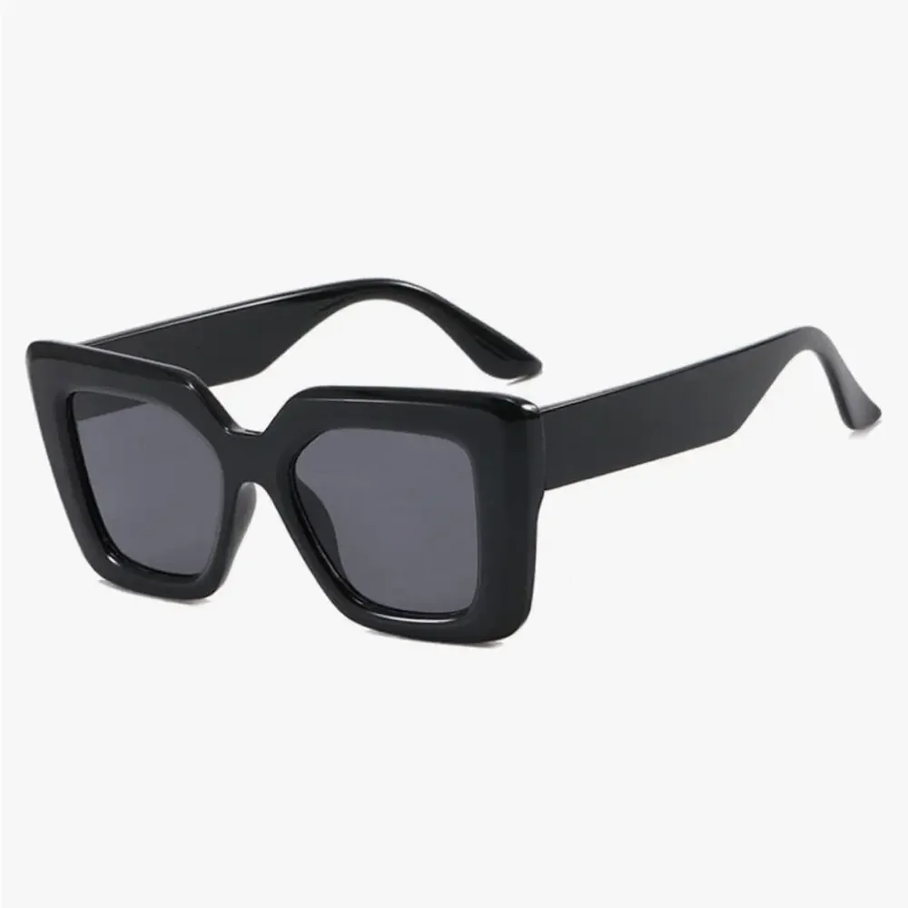 NEW NORDSTROM Black Solid $78 Chunky Oversized Plastic Sunglasses Sunnies Y2K - Picture 1 of 14